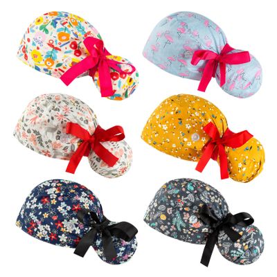 Scrub Caps Women Bouffant Scrub Caps, Adjustable Working Cap Ponytail Pouch Tie Back
