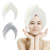 M-bestl 2 Pack Hair Towel Wrap,Absobent Hair Drying Towel with Buttons, Microfiber Hair Towel Wrap to Dry Hair Quickly (Beige&Gray) view 1