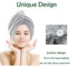 M-bestl 2 Pack Hair Towel Wrap,Absobent Hair Drying Towel with Buttons, Microfiber Hair Towel Wrap to Dry Hair Quickly (Beige&Gray) view 3