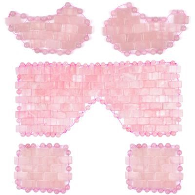 Mini Rose Quartz Eye Mask 100% Natural Jade Cool Eye Mask for Facials Circles Tool,Type 05