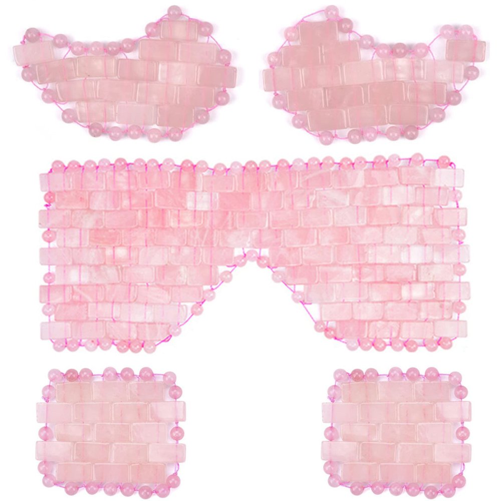 Mini Rose Quartz Eye Mask 100% Natural Jade Cool Eye Mask for Facials Circles Tool,Type 05