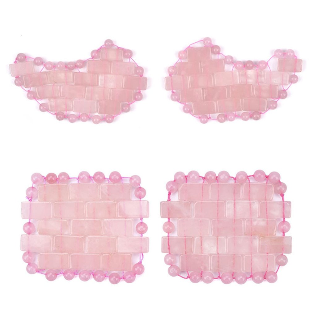 Mini Rose Quartz Eye Mask 100% Natural Jade Cool Eye Mask for Facials Circles Tool,Type 04