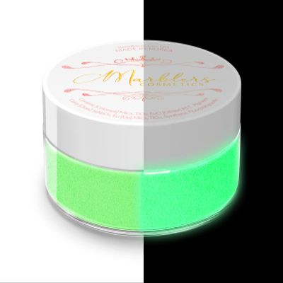MARBLERS Glow-in-The-Dark Powder [Glow Green] 0.28oz (8g) | Matte| Dye | Pigment | Non-Toxic | Vegan | Cruelty-Free | Eyeshadow, Nail Polish, Nail Art | Festival, Rave & Party Makeup | Body & Face