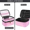 3 Pieces Makeup Bags Double Layer Travel Large Holographic Cosmetic Cases Organizer Toiletry Bags Waterproof Small Zipper Pouch for Women Makeup Brush Storage Bag,Light Pink view 3