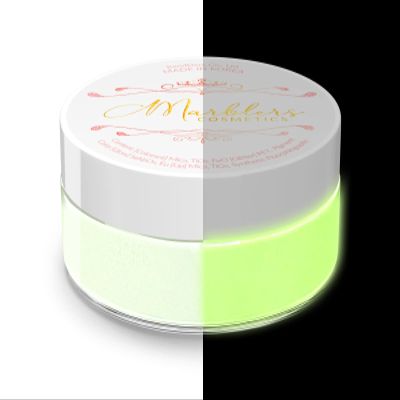 MARBLERS Glow-in-The-Dark Powder [Glow Cream] 0.28oz (8g) | Matte| Dye | Pigment | Non-Toxic | Vegan | Cruelty-Free | Eyeshadow, Nail Polish, Nail Art | Festival, Rave & Party Makeup | Body & Face
