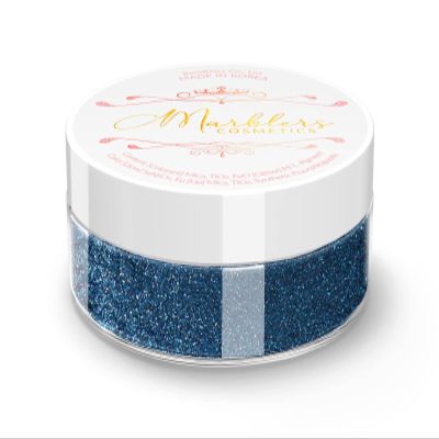 MARBLERS Chunky Natural Mica Powder [Velvet Blue Pearl] 0.11oz (3g) | Highly Pigmented | Non-Toxic, Vegan, Cruelty-Free | Eyeshadow, Body Butter, Nail Polish, Nail Art | Party, Body, Face Makeup