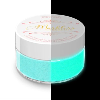 MARBLERS Glow-in-The-Dark Powder [Glow Lagoon] 0.28oz (8g) | Matte| Dye | Pigment | Non-Toxic | Vegan | Cruelty-Free | Eyeshadow, Nail Polish, Nail Art | Festival, Rave & Party Makeup | Body & Face