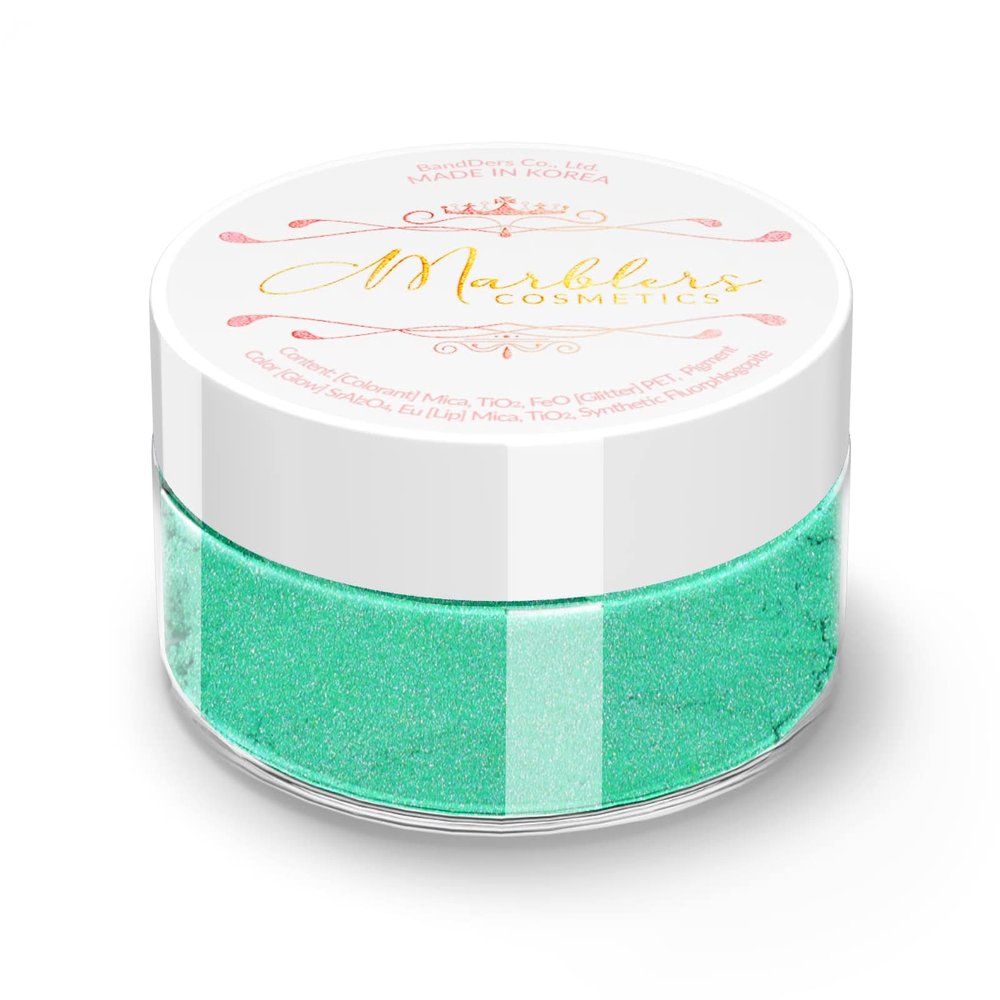 MARBLERS Fine Natural Mica Powder [Green Topaz] 0.11oz (3g) | Highly Pigmented | Non-Toxic, Vegan, Cruelty-Free | Eyeshadow, Body Butter, Nail Polish, Nail Art | Party, Body, Face Makeup