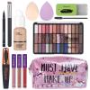 Makeup Set For Women Full Kit - 39 Colors Nude Smokey Eyeshadow Palette, Liquid Foundation + Concealer Brush, Black Mascara Eyeliner Pen, Matte Liquid Lipstick Set, Eyebrow Soap Gel Kit, Makeup Sponges with Makeup Bag Gift Set view 1