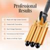 Alure Three Barrel Curling Iron Wand with LCD Temperature Display - 1 Inch Ceramic Tourmaline Triple Barrels, Dual Voltage Crimping Tool, Best Hair Waver for Beachy/Frizz Free Waves (zGold) view 3
