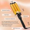 Alure Three Barrel Curling Iron Wand with LCD Temperature Display - 1 Inch Ceramic Tourmaline Triple Barrels, Dual Voltage Crimping Tool, Best Hair Waver for Beachy/Frizz Free Waves (zGold) view 4