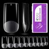 Gelike EC Soft Gel Nail Tips Kit for Soak Off Nail Extensions,Full Cover,Square Shaped,Pre-Buff PMMA Resin,Clear Ultra-Thin Design,10 Sizes,240 Pieces,Medium Square view 1