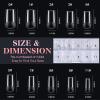 Gelike EC Soft Gel Nail Tips Kit for Soak Off Nail Extensions,Full Cover,Square Shaped,Pre-Buff PMMA Resin,Clear Ultra-Thin Design,10 Sizes,240 Pieces,Medium Square view 2