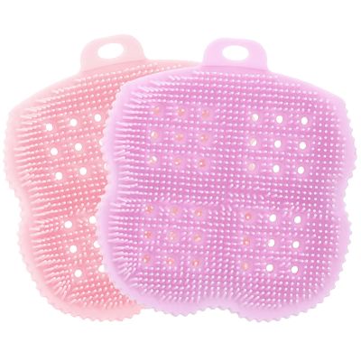 Beaupretty 2pcs Silicone Body Scrubber Multi-Functional Soft Bristle Brush for Deep Cleaning Exfoliating and Scalp Massage and Gentle Skin and Hair