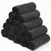 26 Packs of Bleach Proof Salon Towels Absorbent Microfiber Towels Bleach Resistant Salon Hand Towels for Gym, Bath, Spa, Shaving, Shampoo, Home Hair Drying, 16 x 28 Inches (Black) view 3