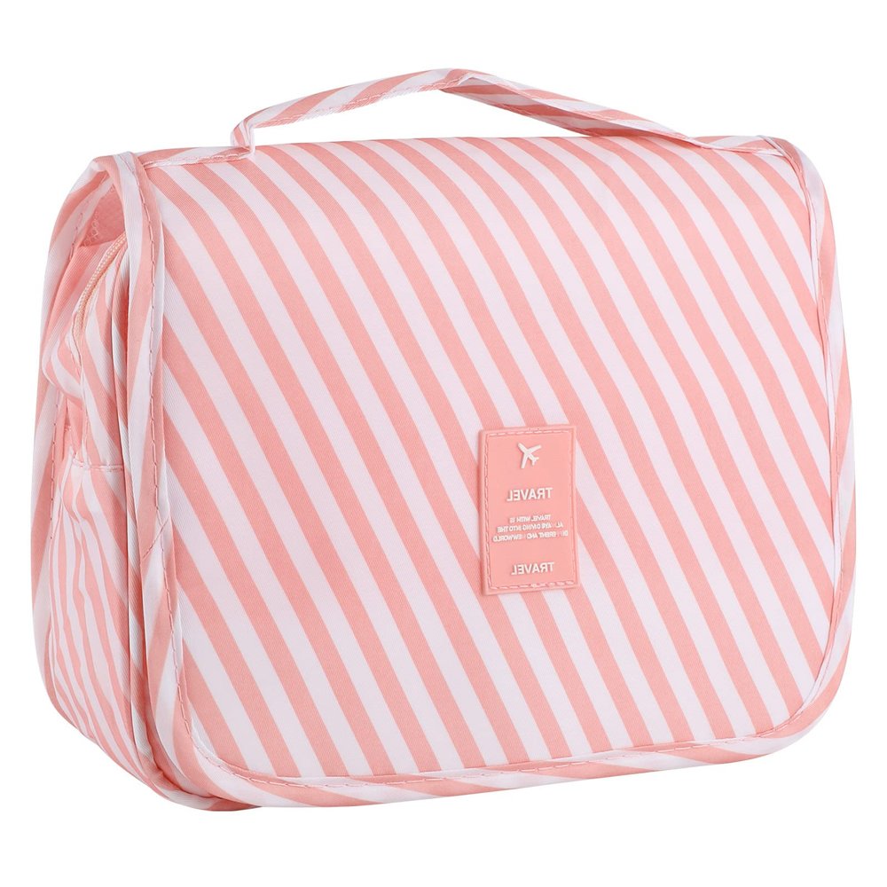 Pengxiaomei Toiletry Bag, Waterproof Hanging Cosmetic Bag Portable Travel Makeup Pouch Bathroom Bag Stocking Stuffers for Women Girls Christmas Gifts(Pink)