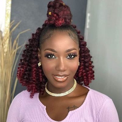 10 Inch Jamaican Bounce Crochet Hair 22 Strands 4 Packs Wand Curl Crochet Hair Curly Crochet Braids for Black Women (10 Inch 4Packs, T1B-BUG)