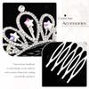 Kilshye Star Girls Tiara Comb Silver Rhinestone Princess Crown Hair Combs Crystal Hair Accessories for Birthday (Silver) view 3