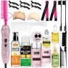 Deluxe Electric Hair Straightener and Curling Comb for Natural Hair and Wigs, 450F Heat Pressing Comb with Anti-Scald Case (Pink) view 1