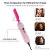 Deluxe Electric Hair Straightener and Curling Comb for Natural Hair and Wigs, 450F Heat Pressing Comb with Anti-Scald Case (Pink) view 4