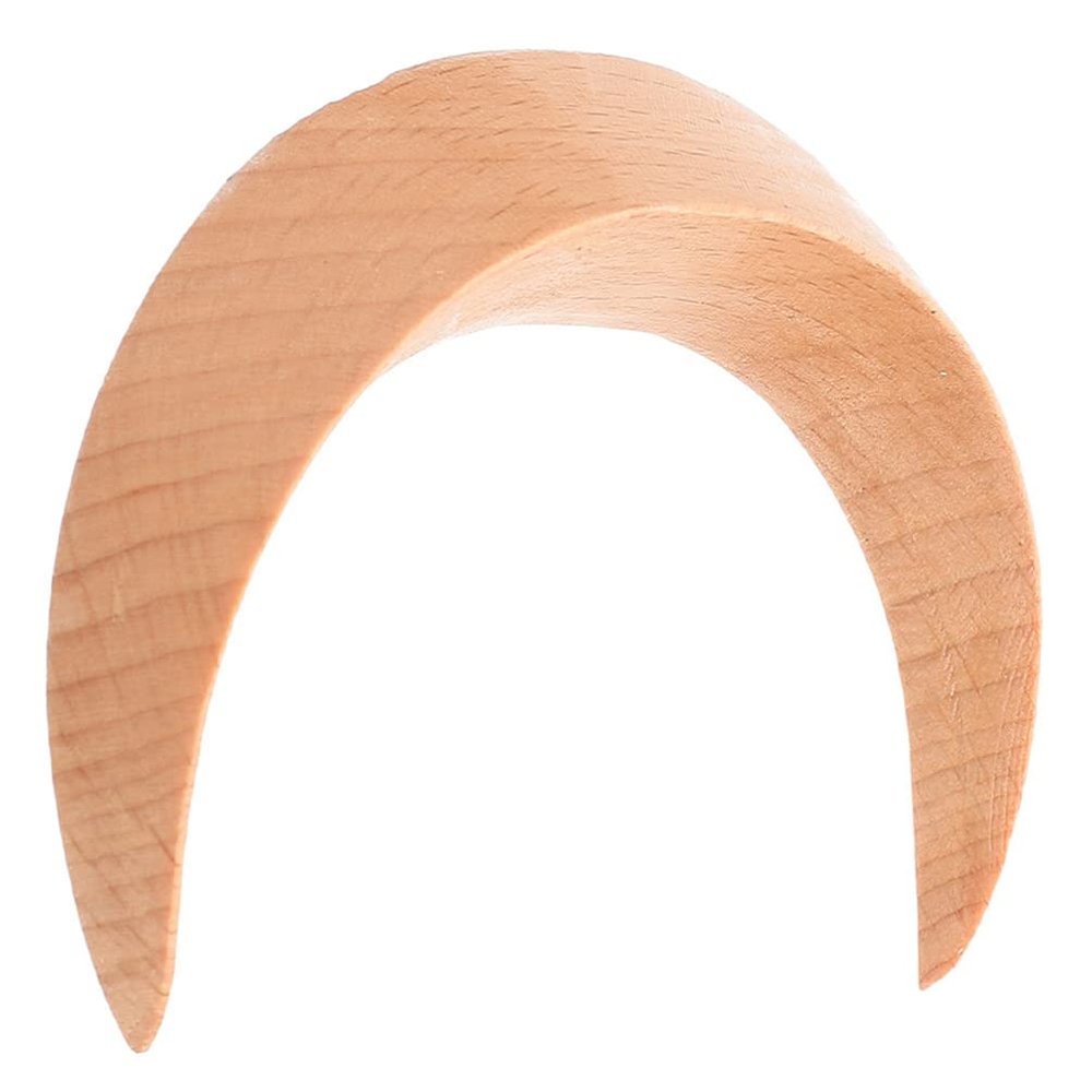 Beaupretty Wooden Hair Chopsticks Moon Shaped Hair Stick for Buns Smooth Edges Natural Finish