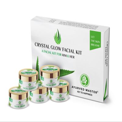Facial Kit Contains Aloevera Based Face Scrub, Face Pack, Face Massage Cream, Face Cleanser and Face Gel