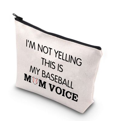 BDPWSS Baseball Mom Makeup Bag Baseball Player Gift I'm Not Yelling This Is My Baseball Mom Voices Funny Baseball Lover Gift (My Baseball Mom)
