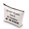 BDPWSS Baseball Mom Makeup Bag Baseball Player Gift I'm Not Yelling This Is My Baseball Mom Voices Funny Baseball Lover Gift (My Baseball Mom) view 1