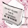 BDPWSS Baseball Mom Makeup Bag Baseball Player Gift I'm Not Yelling This Is My Baseball Mom Voices Funny Baseball Lover Gift (My Baseball Mom) view 2