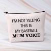 BDPWSS Baseball Mom Makeup Bag Baseball Player Gift I'm Not Yelling This Is My Baseball Mom Voices Funny Baseball Lover Gift (My Baseball Mom) view 4