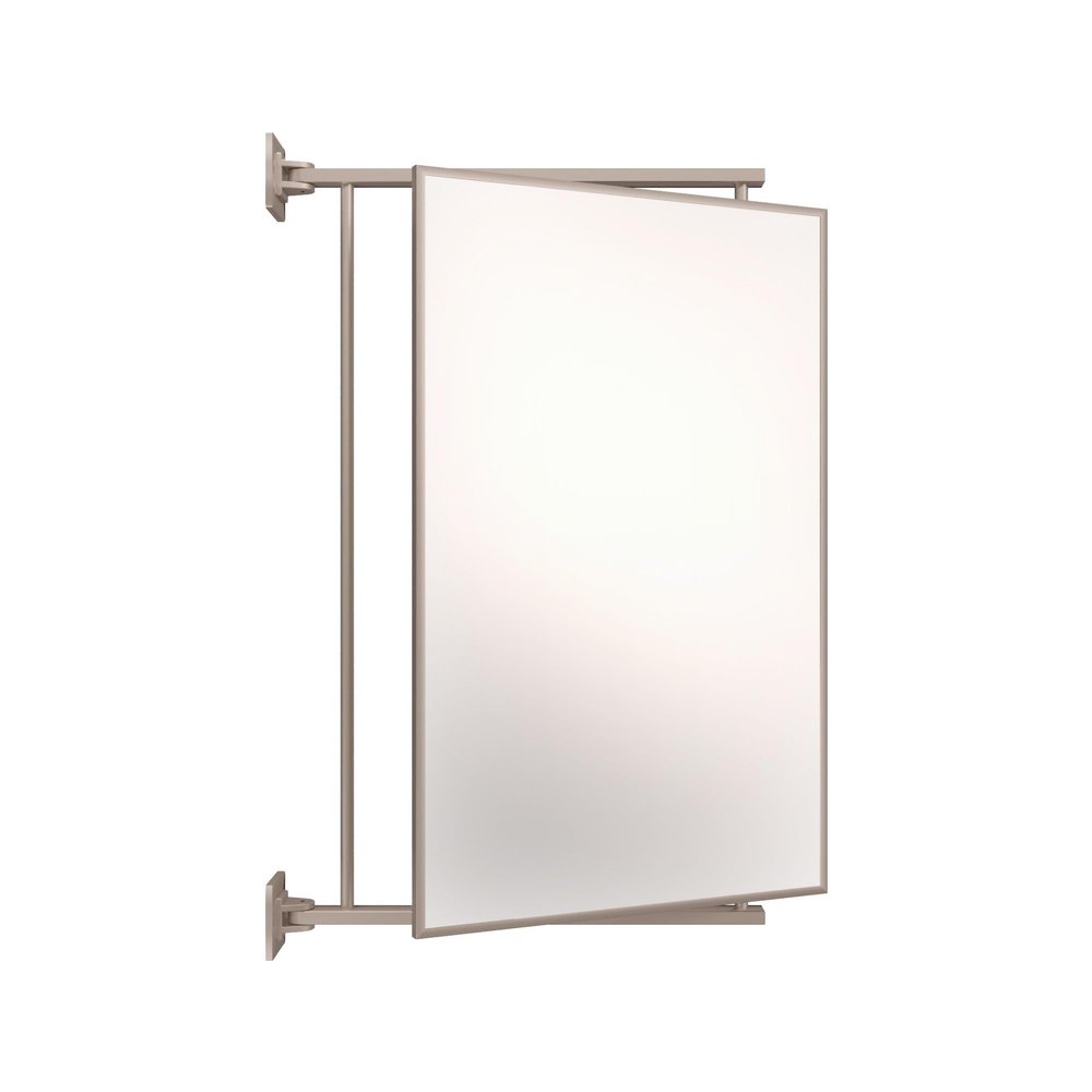 BRIXWELL PNV14BN 14" W x 22" H Pivot-N-Vue Double Hinged Mirror Rectangular Brushed Nickel