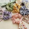 5PCS Short Hair Scarf with Ribbon Hair Bow Scrunchies Elegant Bow Hair Ties Floral Hair Scrunchies Chiffon Bowknot Hair Scrunchies for Women view 3