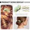 LALAFINA 2Pcs Jade Flower Hairpins Chinese Hair Stick Vintage Flower Hair Stick Chinese Traditional Hair Pin Hanfu Headwear for Women Girls, Green view 4