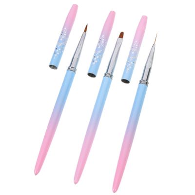 minkissy 3pcs Nail Art Drawing Pen Home Salon Tools for Nail Painting Includes Line and Plaid Pens Compact and Design