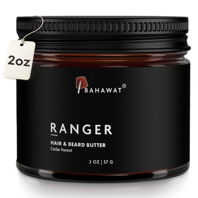 BAHAWAT Hair & Beard Butter for Men Leave-in Conditioner - Cedar Forest scent - Strengthen & Soften Made in USA -Organic Natural Ingredients | The Best Beard Butter - 2 oz.