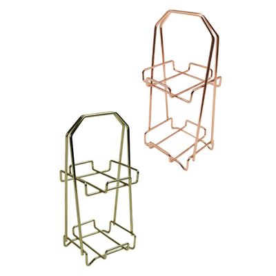minkissy 2pcs Stylish Double-layer Sponge Powder Puff Rack for Makeup Storage Beauty Egg Holder Gold and Rose Gold for Home Travel Use