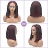 16" Short Length Box Braided wigs for Black Women Bob Style Lace Front Hand Braided wig with Natural Baby Hair Light Weight Synthetic Hair Wigs (LL602327F, 1B/99JT Black Mix Wine Red) view 3