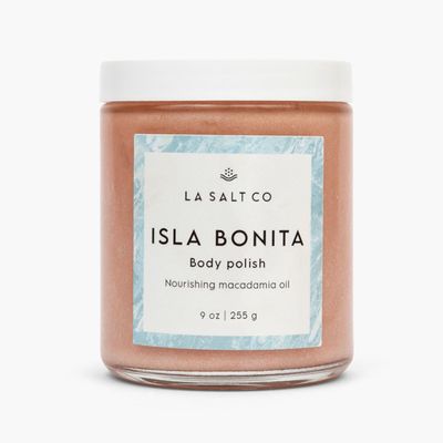 LA SALT CO Isla Bonita Exfoliating Body Polish Scrub, 9 oz | Hydrating and Moisturizing for Rough, Dry Skin | Light Tropical Floral Scent | 100% Vegan and Certified Cruelty Free
