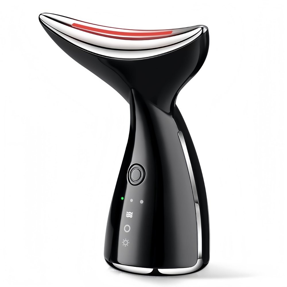 VOFEL Face and Neck Massger for Skin Care Electric Face Neck Lifting Massager with 45 Heat & 3 Massage Modes for Wrinkles Facial Neck Massager (Black)