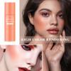 Cream Blush Stick with Brush,Waterproof Multi Cream Makeup Stick,Lightweight,Long-lasting,2 in 1 Multi Blush for Cheeks & Lip Tint & Eyeshadow Makeup(#03 Coral Orange) view 2