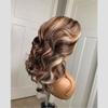 13x4 ombre highlight lace front wig human hair body wave mixed color lace front wigs for black women Brazilian Remy Hair pre plucked with baby hair (18 inches 150 density) view 2