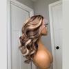 13x4 ombre highlight lace front wig human hair body wave mixed color lace front wigs for black women Brazilian Remy Hair pre plucked with baby hair (18 inches 150 density) view 3