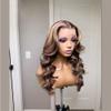 13x4 ombre highlight lace front wig human hair body wave mixed color lace front wigs for black women Brazilian Remy Hair pre plucked with baby hair (18 inches 150 density) view 4