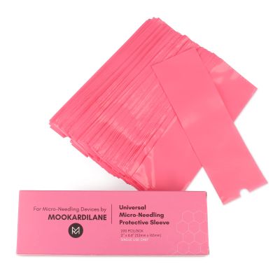 MOOKARDILANE Derma Care Pen Covers Sleeves Tattoo Pen Covers 200pcs Disposable Pink Microneedling Pen Protective Bag Cartridge Sleeves Filter Tattoo Handles Sleeves Filter Pen Type Bag
