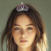 Kilshye Silver Tiaras Combs Rhinestone Tiara Hair Comb Crystal Costume Hair Accessories for Birthday (Purple) view 2