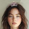 Kilshye Silver Tiaras Combs Rhinestone Tiara Hair Comb Crystal Costume Hair Accessories for Birthday (Purple) view 4