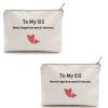 2pcs Love You Sister,Soul Sister Gift Bestie Gift,Linen Style Make up Bag Toiletry Bag Gift for Friend (To Sister) view 1