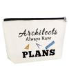 Architect Gift Graduation Gift for Women Architect Teacher Women Makeup Bag Architecture Engineer Gift Birthday New Year Eve Gift for Architect Mentor Instructor Teacher's Day Gift Travel Pouch view 1