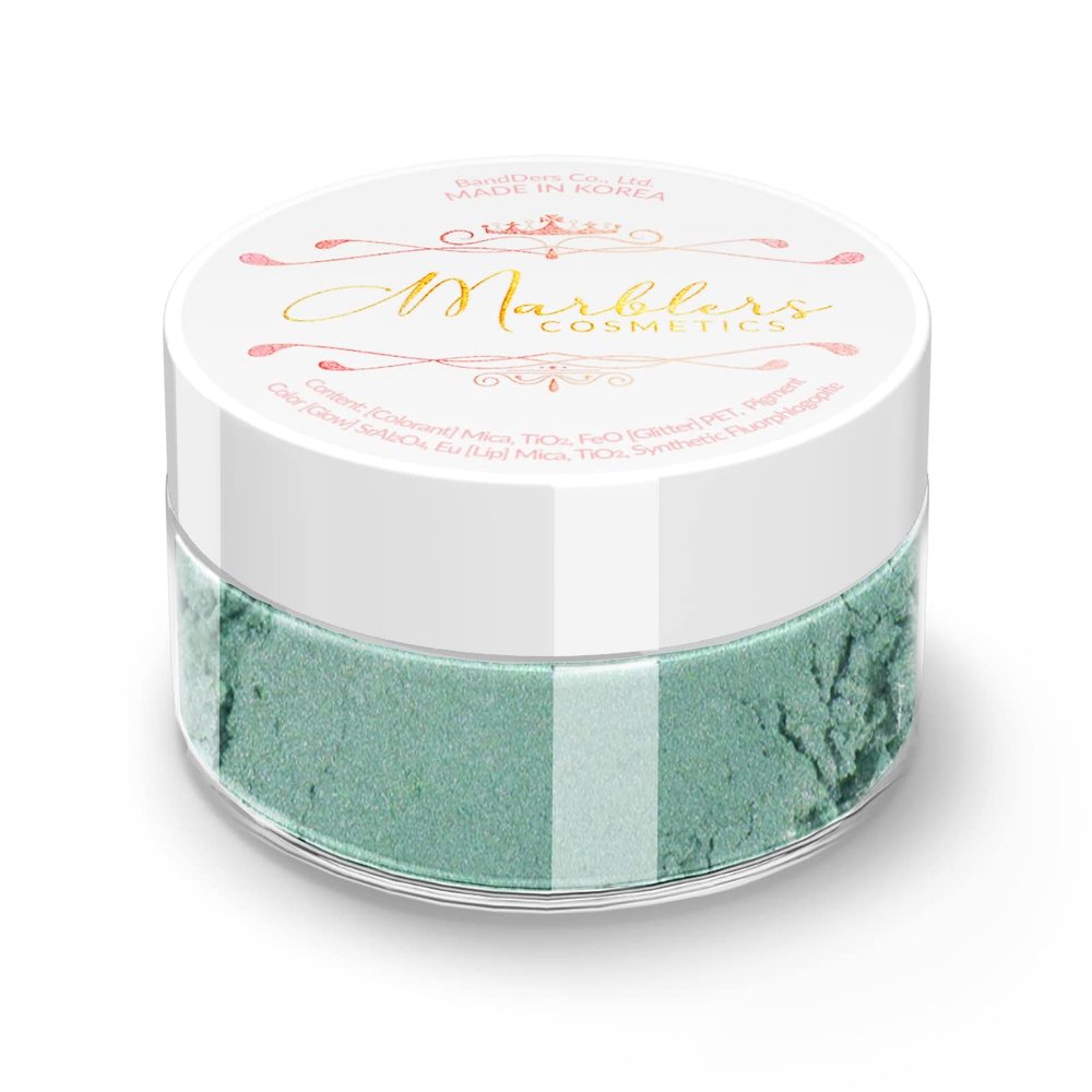 MARBLERS Fine Natural Mica Powder [Eggshell Mint] 0.11oz (3g) | Highly Pigmented | Non-Toxic, Vegan, Cruelty-Free | Eyeshadow, Body Butter, Nail Polish, Nail Art | Party, Body, Face Makeup