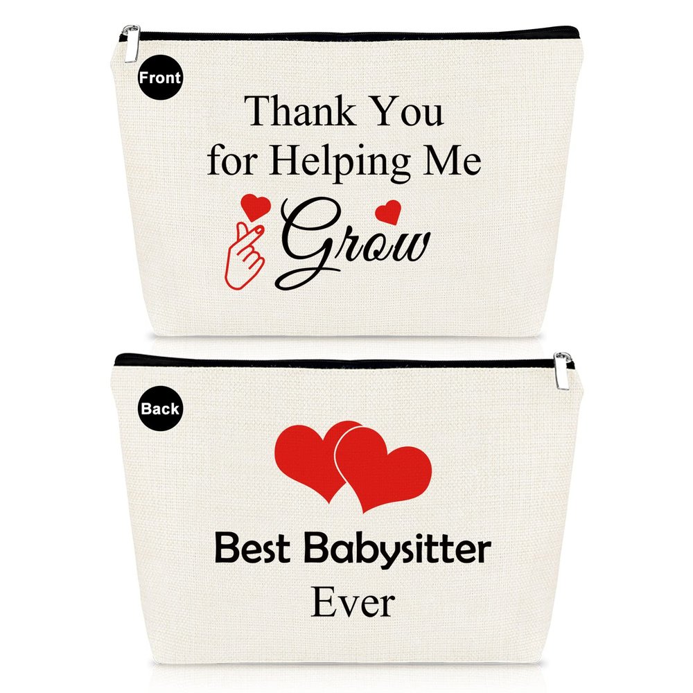 Babysitter Gifts Makeup Bag for Women Nanny Appreciation Gift Thank You Gift for Babysitter Cosmetic Bag Babysitter Retirement Gift Christmas Mother's Day Birthday Gift for Daycare Provider Caretaker